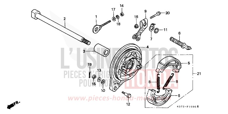 BREMSPLATTE, HINTEN von XL125S FIGHTING RED (R134) von 1981