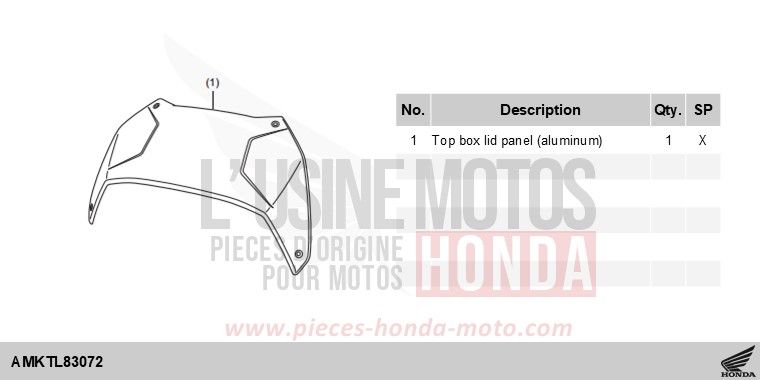KIT,PANEL TOP BOX(AL) von X-ADV MAT GOLDFINCH YELLOW (Y242) von 2025