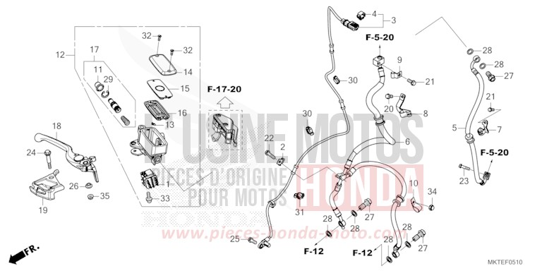 HAUPTBREMSZYLINDER, VORNE ZYLINDER von X-ADV MAT GOLDFINCH YELLOW (Y242) von 2025