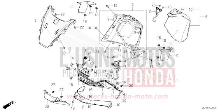 OBERER WINDLAUF von X-ADV MAT PEARL GLARE WHITE (NHB54) von 2026