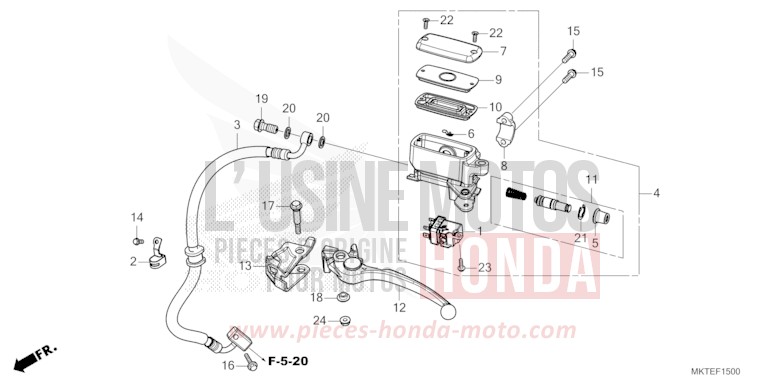 REAR BRAKE MASTER CYLINDER von X-ADV GRAPHITE BLACK (NHB01) von 2026