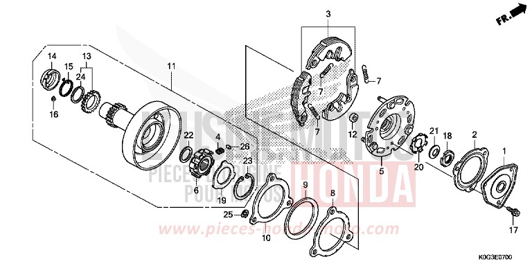 FREILAUFKUPPLUNG von C125A PEARL NEBULA RED (R376) von 2019