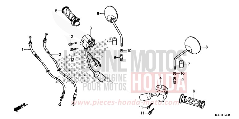 SCHALTER/KABEL/SPIEGEL von C125A PEARL NEBULA RED (R376) von 2019