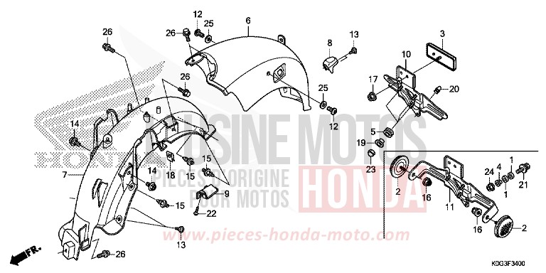 KOTFLUEGEL, HINTEN von C125A PEARL NEBULA RED (R376) von 2019