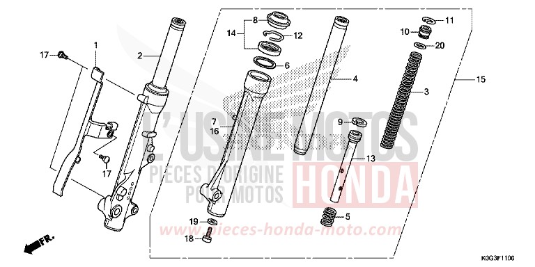 GABEL, VORNE von C125A PEARL NILTAVA BLUE (PB415) von 2019