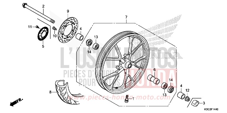 VORDERRAD von C125A PEARL NILTAVA BLUE (PB415) von 2019