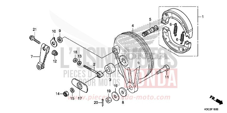 BREMSPLATTE, HINTEN von C125A PEARL NILTAVA BLUE (PB415) von 2019