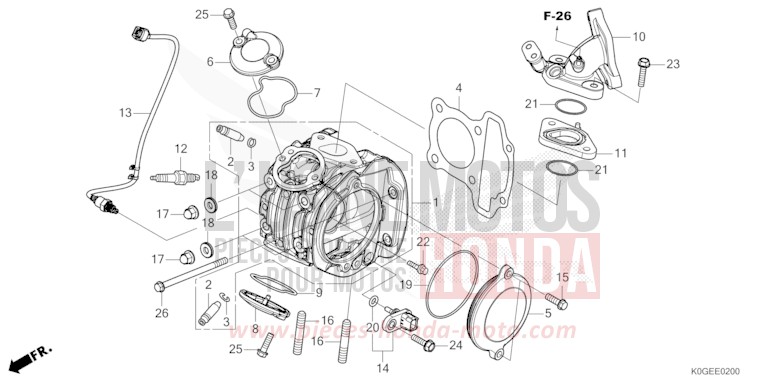 ZYLINDERKOPF von C125A PEARL CADET GRAY (NHB95) von 2022