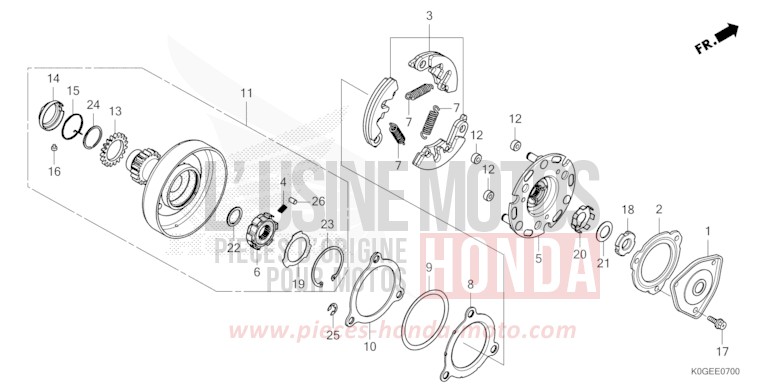 FREILAUFKUPPLUNG von C125A PEARL CADET GRAY (NHB95) von 2022