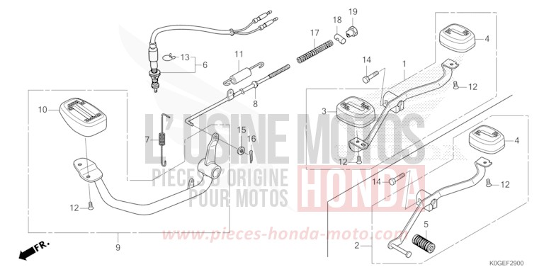 PEDAL von C125A PEARL CADET GRAY (NHB95) von 2022