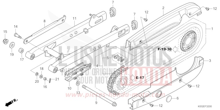 SCHWINGE/KETTENGEHAEUSE von C125A PEARL CADET GRAY (NHB95) von 2022