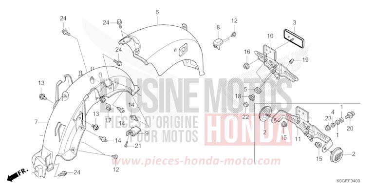KOTFLUEGEL, HINTEN von C125A PEARL CADET GRAY (NHB95) von 2022