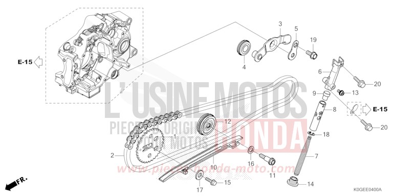 NOCKENWELLENKETTE/SPANNVORRICHTUNG von C125A PEARL NEBULA RED (R376) von 2022