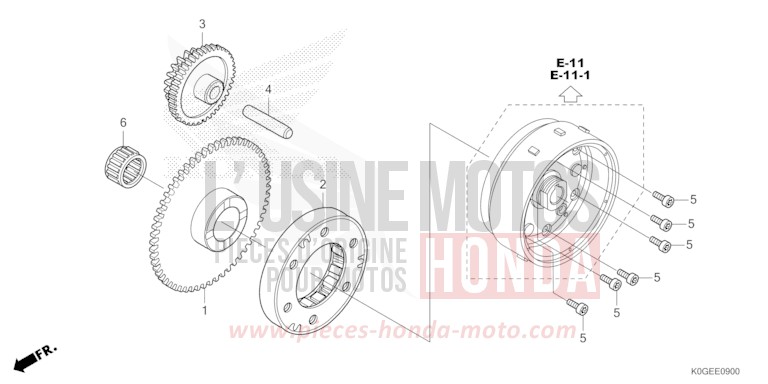 ANLASSERKUPPLUNG von C125A PEARL NEBULA RED (R376) von 2022