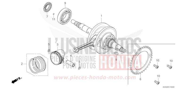 KURBELWELLE/KOLBEN von C125A PEARL NEBULA RED (R376) von 2022