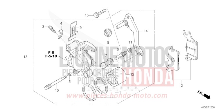VORDERRAD-BREMSSATTEL von C125A PEARL NEBULA RED (R376) von 2022