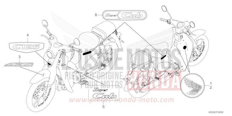 MARKE/EMBLEM von C125A PEARL NEBULA RED (R376) von 2022