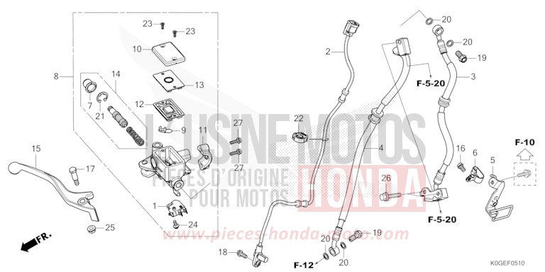 HAUPTBREMSZYLINDER, VORNE ZYLINDER (C125A) von C125A PEARL NILTAVA BLUE (PB415) von 2022