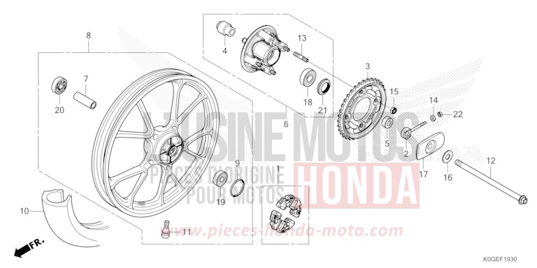 HINTERRAD von C125A PEARL NILTAVA BLUE (PB415) von 2022