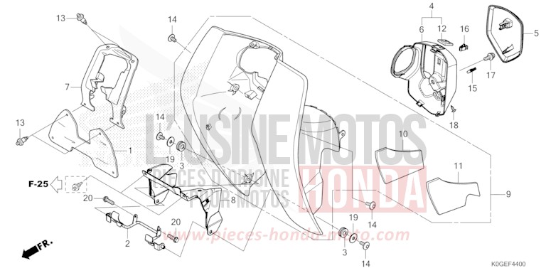 VORDERE SCHUTZHUELLE/BEINSCHUTZ von C125A PEARL NILTAVA BLUE (PB415) von 2022