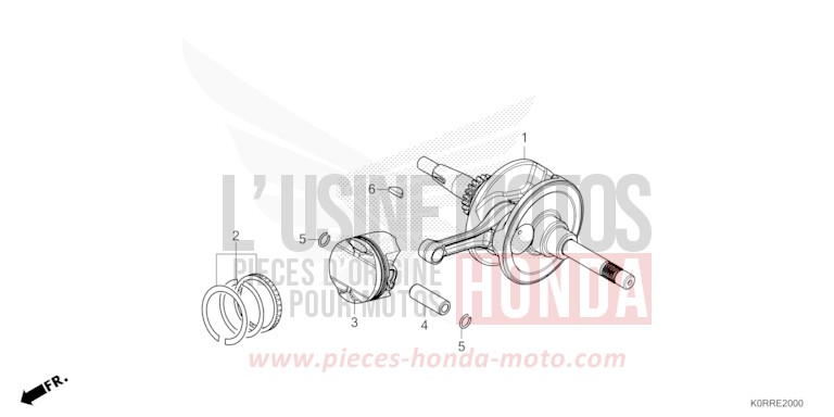 VILEBREQUIN/PISTON von SH125 MAT PEARL COOL WHITE (NHB44) von 2024