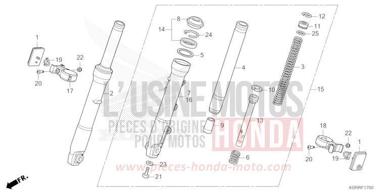 GABEL, VORNE von SH125 MAT PEARL PACIFIC BLUE (PB397) von 2024