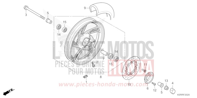 VORDERRAD von SH125 MAT PEARL PACIFIC BLUE (PB397) von 2024