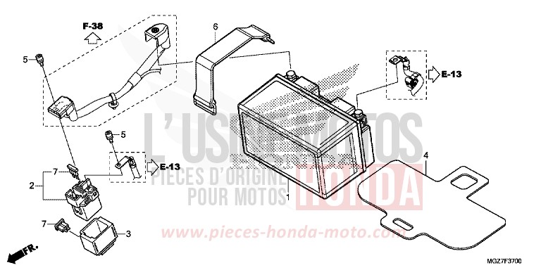 BATTERIE von CB500X CANDY RUBY RED (R4) von 2013