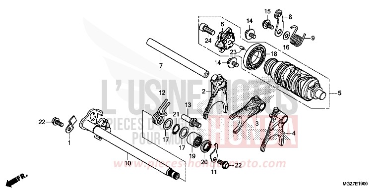 SCHALTTROMMEL von CB500X MAT GUNPOWDER BLACK METALLIC (NH436) von 2013