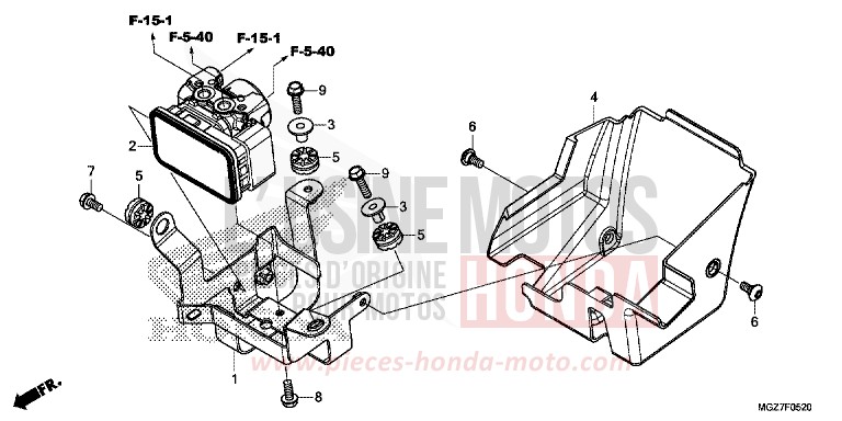 ABS-MODULATOR von CB500X MAT GUNPOWDER BLACK METALLIC (NH436) von 2013