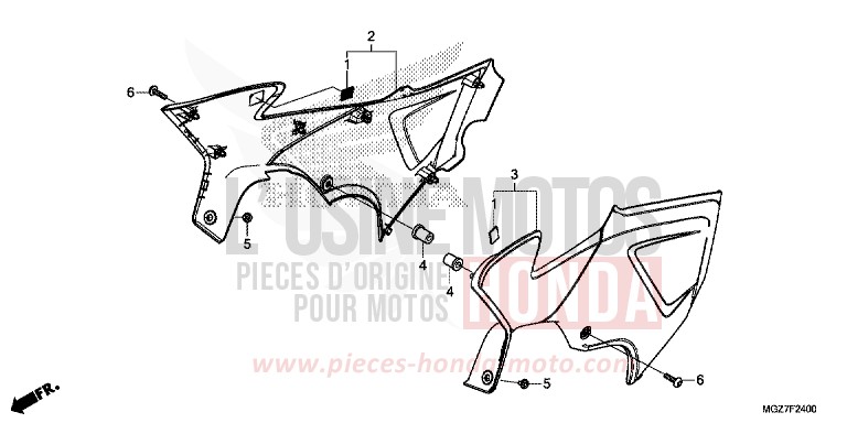 SEITENABDECKUNG von CB500X MAT GUNPOWDER BLACK METALLIC (NH436) von 2013