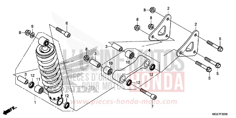 KISSEN, HINTEN von CB500X MAT GUNPOWDER BLACK METALLIC (NH436) von 2013