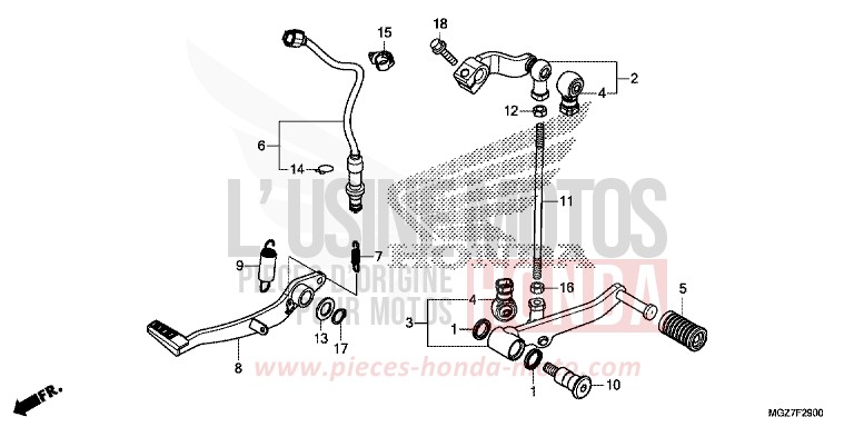 PEDAL von CB500X PEARL HIMALAYAS WHITE (NHA87) von 2013