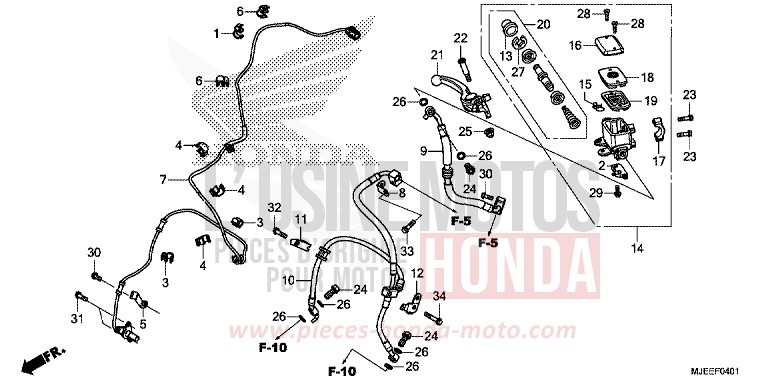 VORDERRADBREMSE (CB650FA) (1) von CB650F MAT GUNPOWDER BLACK METALLIC (NH436K) von 2016