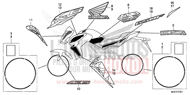 MARKE (2) von CB650F MAT GUNPOWDER BLACK METALLIC (NH436X) von 2016