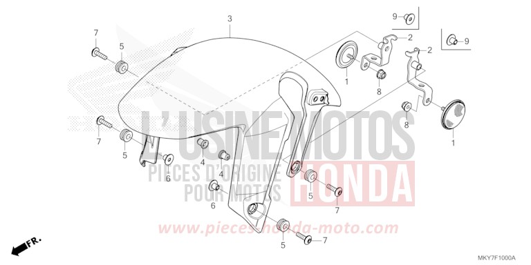 KOTFLUEGEL, VORNE von CB650R GRAND PRIX RED (R380) von 2026