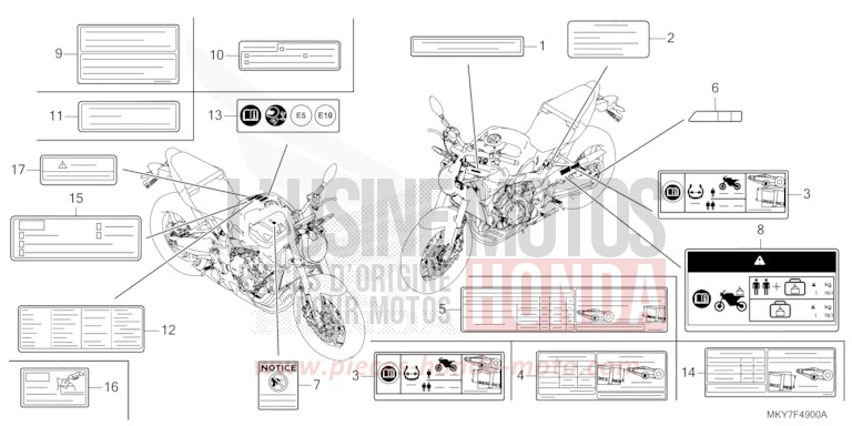 WARNETIKETT (CB650RA/CB650RAC) von CB650R MAT GUNPOWDER BLACK METALLIC (NH436) von 2026