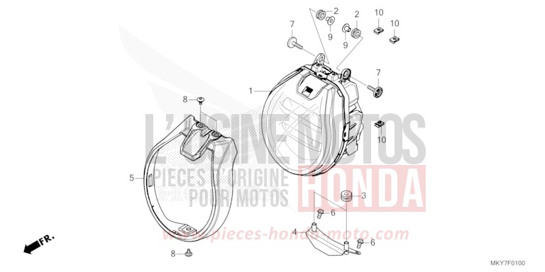 SCHEINWERFER (CB650RA/CB650RAC) von CB650R CANDY ENERGY ORANGE (YR249) von 2026