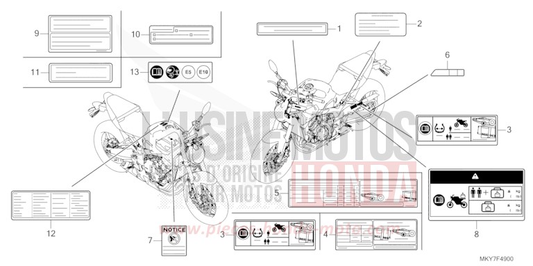 WARNETIKETT (CB650RA/CB650RAC) von CB650R CANDY ENERGY ORANGE (YR249) von 2026