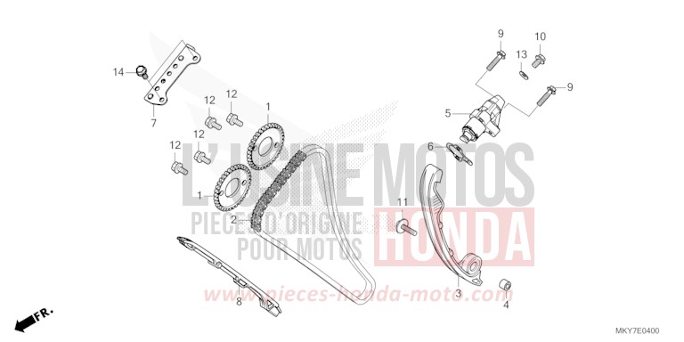 NOCKENWELLENKETTE/SPANNVORRICHTUNG von CB650R GRAND PRIX RED (R380) von 2026
