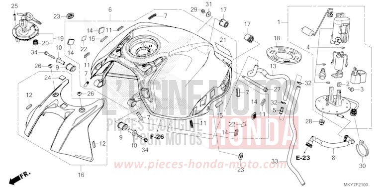 KRAFTSTOFFTANK von CB650R GRAND PRIX RED (R380) von 2026