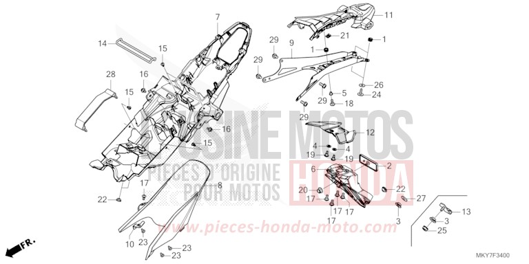 KOTFLUEGEL, HINTEN von CB650R MAT GUNPOWDER BLACK METALLIC (NH436) von 2026