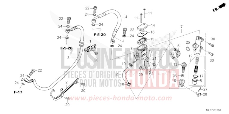 REAR BRAKE MASTER CYLINDER von NX500 PEARL HORIZON WHITE (NHB61) von 2024