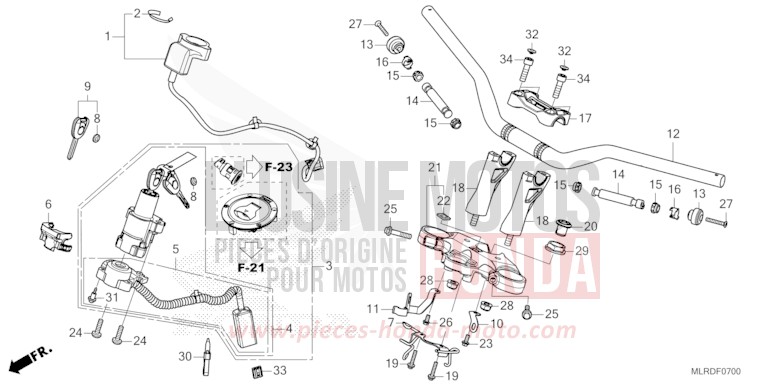ROHRGRIFF/OBERE BRUECKE von NX500 MAT GUNPOWDER BLACK METALLIC (NH436) von 2024