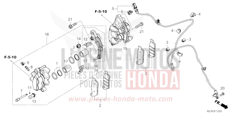 VORDERRAD-BREMSSATTEL von NX500 PEARL HORIZON WHITE (NHB61) von 2025