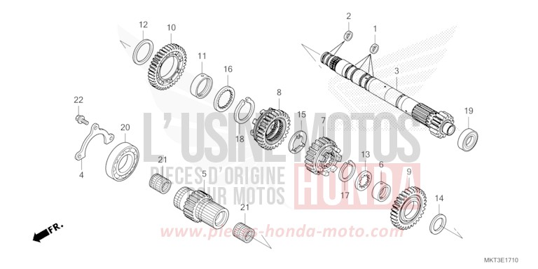 GETRIEBE (HAUPTWELLE) von X-ADV MAT BETA SILVER METALLIC (NHC08) von 2021