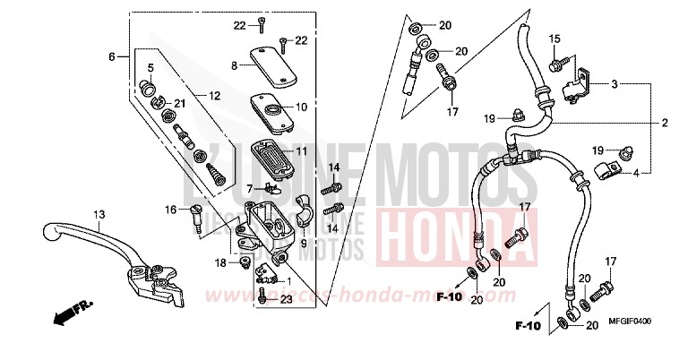 VORDERRADBREMSE (CB600F/F3) von Hornet PEARL COOL WHITE (NHA16) von 2010