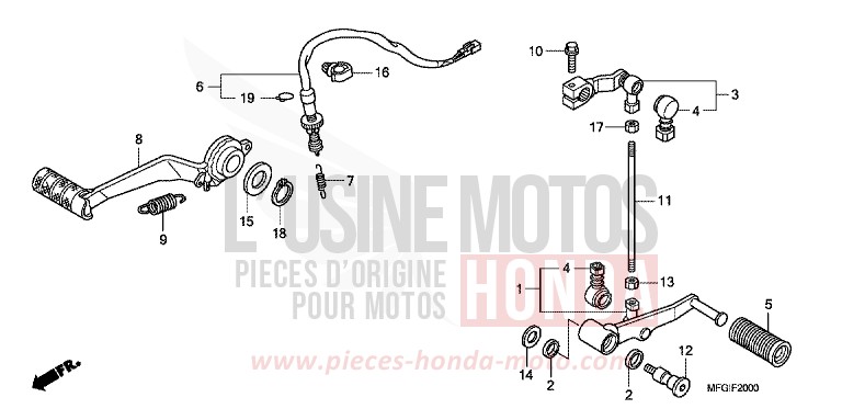 PEDAL von Hornet PEARL COOL WHITE (NHA16) von 2010