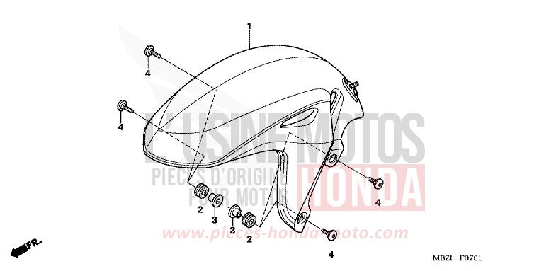 KOTFLUEGEL, VORNE (CB600F5/6) von Hornet MAT SATIN BLUE METALLIC (B186) von 2005