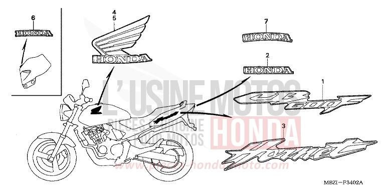 MARKE (CB600F3/4/5/6) von Hornet QUASAR SILVER METALLIC (NHA48) von 2005